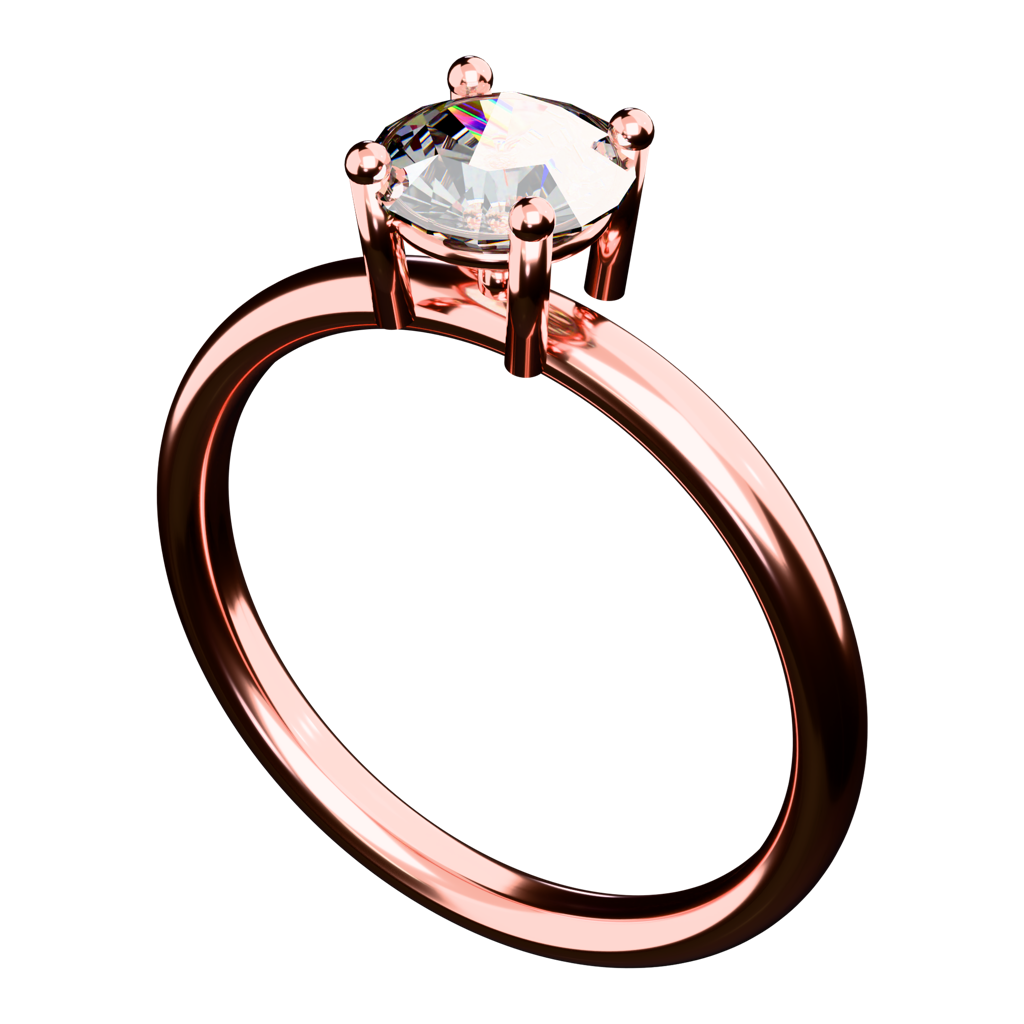 A rose gold solitaire ring